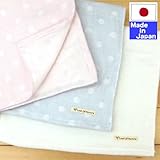 ★日本製★ 水玉片面ガーゼ バスタオル (ホワイト)　大きさ120cm×65cm 　綿100％ シーツの替わりにもなります。
