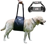 SEHOO犬用　歩行補助ハーネス　小型犬　老犬用　介 護用品　足腰弱い　中型犬 リード 胴輪　ペット用 後足用 障害犬　登山用　通気性(ブラック,M)