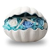 A-SZCXTOP Eternal Flower With Starfish on Conch Creative Gift Handmade Preserved Flowers Living Room