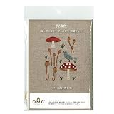 DMC マカベアリス 刺繍 カレンダー 12ヶ月の モチーフ と ことり 刺繍キット 10月 大地のめぐみ 横25cm×縦27cm ベージュ DMC-JPT48