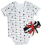 Stephan Baby Row Your Boat Snapshirt-Style Diaper Cover and Curly Bow Headband Gift Set, White/Red/B