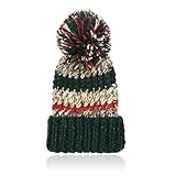 Hollazilla 可愛い ニット帽子 毛糸 ハット 防寒 冬 毛玉付き 親子 大人 子供