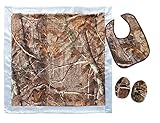 Carstens Camo Blanket and Bib with Booties Gift Set by Carstens