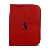 ラルフローレン(RALPH LAUREN) 母子手帳ケース キャンバス地 ロゴ刺繍 マルチケース レッド