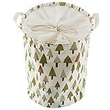 Foldable Laundry Hamper Basket Sealable for organizing baby clothestoys (Green Tree) [並行輸入品]