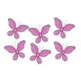 The Butterfly Grove Caitlyn Butterfly Decoration 3D Hanging Mesh Nylon Decor, Magenta Hibiscus, Mini