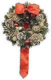 彩か SAIKA LEDリボンリース Mインテリア用玄関飾り CXO-RL10M LED Ribbon Wreath-Gold&Twig Ball M