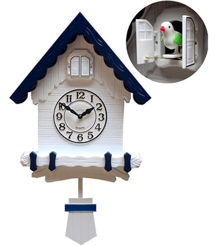 Amazon.co.jp: 鳩時計、壁掛け時計、アンティーク木製鳩時計バード