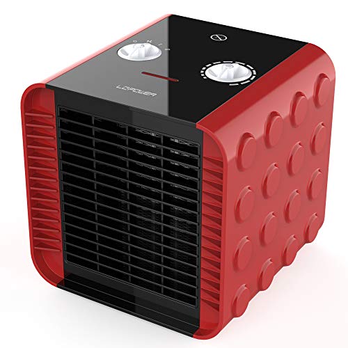 セラミックヒーター 電気ファンヒーター暖房器具 省エネ 速暖 セラミックファンヒーター 小型 1300ｗ パワフル 温風2階段モード 送風モード 足元 ヒーター 長距離送風 転倒オフスイッチ 温度過昇防止 安心安全 ヒーター 赤 Lc Power Lc513r の最安値と