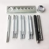 【KAMONレザー】 レザークラフト ホック打ち具 セット 万能打ち台 ハトメ抜き2.5㎜3㎜5㎜