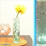 MANJA GCT-0199 バリ雑貨 バリガラス 一輪挿し 円筒型 フラワーベース 花瓶 H18cm クラック加工 【 花瓶 陶器 花器 ガーデニング ベース アジアン雑貨 】