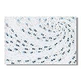 3D Oil Painting Print Art Wall Peacock Feather Hand-painted Canvas Mural Simple Style Home Space Design Room Living Room Corridor Hotel Villa Art Wall Hanging Painting 24x16 inch Frameless