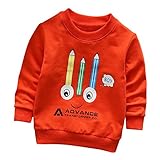 三番目の店　幼児 キッズ ガールズ ボーイズ ロングスリーブドルフィンソフトトップスTシャツ暖かい服 (73, オレンジ)