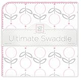 SwaddleDesigns Ultimate Receiving Blanket, Lolli Fleur, Pink [並行輸入品]