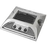 life_mart ソーラー充電式　LED 道路鋲 6灯高輝度LEDライト 【耐重量15ｔ】 (ホワイト)