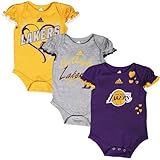 Los Angeles LA Lakers 3個入りCreeper Set Girlsチームカラー幼児ベビー