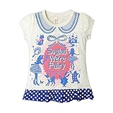 (グレー/80cm)子供服 女の子 Tシャツ 半袖 襟リブ 裾フリル ラメプリント バックプリント 女児 ベビー