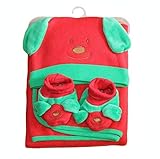 Baby 3 Piece Santa Blanket Hat And Booties Set 0-3 Months by Baby Bow