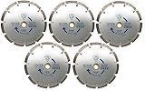 5枚セット 外径180mm 7インチ　ダイヤモンドブレード カッター 乾式 シルバー　穴径25.4mm(22/20mmリング付)　プロ仕様 実績豊富！ (5)