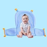 Xunuo 沐浴 グッズ 赤ちゃん 沐浴 通気性と快適性 赤ちゃん バスマット，ブルー