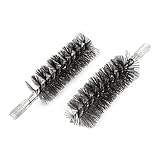 uxcell スチールワイヤーチューブブラシ　12mmオスねじ径　40mmブラシ直径　パイプ　チューブ　クリーニング　チムニー　2枚