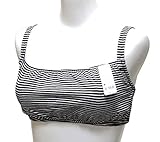 犬印 妊婦 マタニティ ブラ ブラジャー ハーフトップ カバー付 / 妊娠中 から 授乳期 まで / 下着 インナー / M L (L, ボーダー)