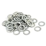 uxcell ロックワッシャー 12mm内径 炭素鋼 亜鉛メッキ 内部鋸歯状 80個入り