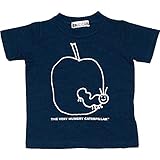 【本体綿100％】2016年 夏物 はらぺこあおむし 天竺 線描きプリント 半袖Ｔシャツ THE WORLD OF ERIC CARLE ネイビー◇80cm