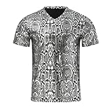 [Teevaseoan] tシャツ メンズ 半袖 光沢 メタリック 立ち襟 カットソー 半袖 トップス ゆったり カジュアル ショートスリーブ tシャツ 夏 半袖Tシャツ クルーネック 夏服 薄手 Vネック おしゃれ ヒップホップ(#01B-シルバー,3XL)