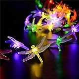 [16.4 ft 20 Led]太陽屋外トンボ ライト外の文字列の照明、防水、パティオ、庭、庭、フェンス、クリスマス ツリーの妖精装飾休日します
