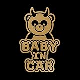 パンダ Baby in car カッティングステッカー ゴールド 金