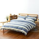 CHENGYI ブルーストライプパターンコットンキルトカバーシングルピース1.5メートル1.8メートル2.0メートルベッド学生シンプルなシングルダブルキルトカバー ( サイズ さいず : 200*23