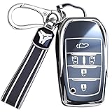 JUNSKY アルファード ヴェルファイア 40系 ノア 新型 ヴォクシー 90系 シエンタ トヨタ適合 スマートキーケース キーカバー お洒落 キズ防止 アルファード キーホルダー (光沢, クールグレー／プラチナ)