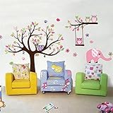 removable owl tree branch vinyl art wall sticker home decal