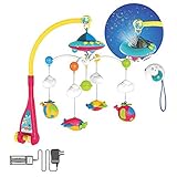 Huanger Hanging Toy Projection Baby Crib Musical Mobile with Lights and Remote (Musical Mobile with 
