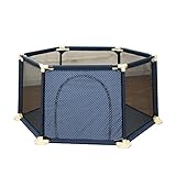 ポータブルチャイルド幼児の遊び場アクティビティセンター通気性のあるメッシュ屋内屋外公園のプレイペン (色 : 青, サイズ さいず : Without mat)