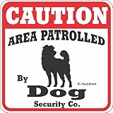 CAUTION AREA PATROLLED By Dog Security Co. サインボード：ドッグ 注意 警戒中 セキュリティ 看板 Made in U.S.A [並行輸入品]