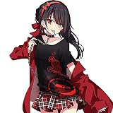 RUIBOCOS デート ア ライブ 時崎 狂三 印象Tシャツ ときさき くるみ コスプレ衣装 男女兼用 夏服 (Tシャツ,XL)