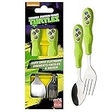 Zak 。Teenage Mutant Ninja Turtles Flatware Set for Kids Toddlers ( 3 pc。スプーン、フォーク、旅行ケース) Flatware fo
