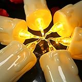 6個LEDキャンドル、ちらつきFlameless Candlesワックス絞ら、電池式、フェイクVotiveキャンドルパーティ用、レストラン、クリスマス、感謝祭、ハロウィン