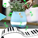 音楽Flowerpotスマート音楽Plant Play Piano On a Real Plant充電式ワイヤレスランプスマートToy with Bluetooth ブルー