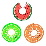 Liebeye ビブス　3枚セット　ベビー　幼児　赤ちゃん　ソフト　コットン　防水　ビブス　かわいい　唾液　タオル　ライム　オレンジ　スイカ