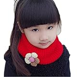 Bestpriceam Kidsフラワースカーフ冬OリングニットウールBabyスカーフネックWarmer 24-60 Months Best-001