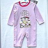 (ディズニー)Disney ディズニーベビー子供服 ツムツム ミッキー＆ミニー プレオール サイズ：80(ピンクパープル)