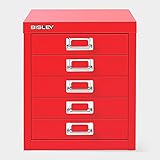 Bisley キャビネット 5ユニット レッド