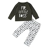 Mr Little Boss 　2点セット（上着＋パンツ）　ベビー服　女の子　赤ちゃん服　幼児　子供服　男の子　長袖　4サイズ　キッズ服　ロンパース　カバーオール　満月/出産祝い/プレゼント70CM－