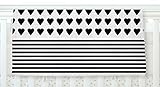 KESS InHouse Project M Heart Stripes Black and White Monochrome Lines Fleece Baby Blanket 40 x 30 [並