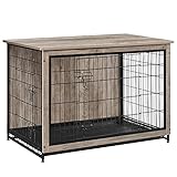 FEANDREA 犬 ケージ 木目調 ウッディサークル 112×75×80cm 犬 猫 インテリア 組立簡単 トレー付き お掃除簡単 天板付き 超小型犬～大型犬向け 犬 ゲージ PFC004G01