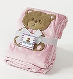 Big Oshi Teddy Super Soft Plush Baby Swaddling Blanket - Pink by Big Oshi