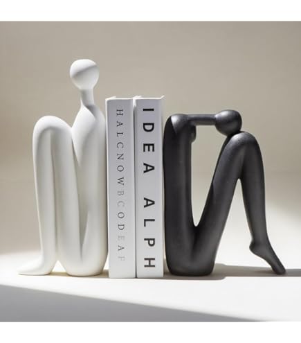 Yoga Black Decorative Bookends, Cast Iron Book Ends To Hold Books Book Ends Shelves Modern Book Stopper Home Office Desk Decor 1 Pair2 Pieces P 205114365 - View #9